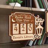 Personalized Books Read Tracker, Books Read This Year, Bookish Gift, Gift for Readers, Book Lovers Gift, Bookshelf Counter Wooden Decor