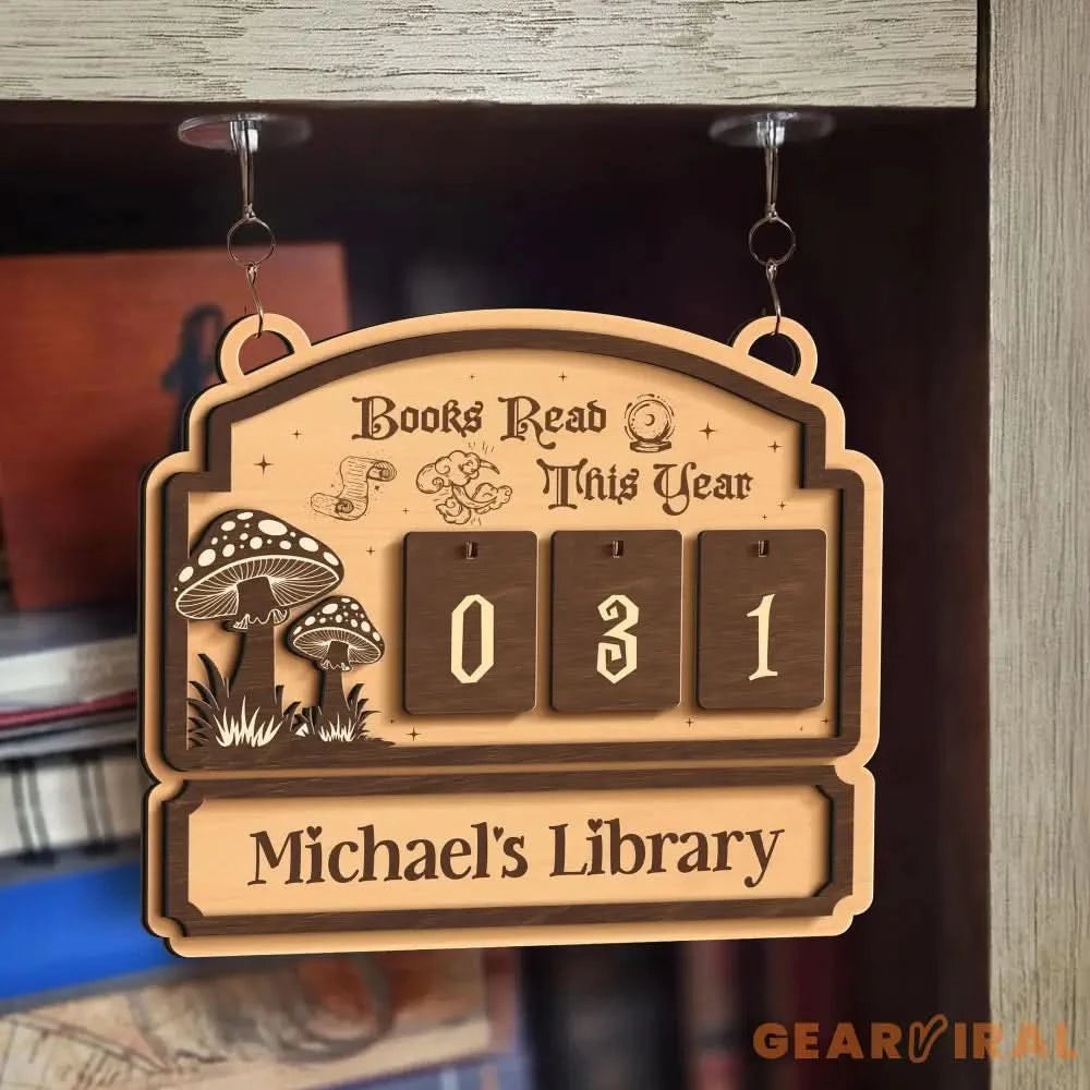 Personalized Books Read Tracker - Books Read This Year, Bookshelf Counter, Bookish Decor, Bookish Gift, Gift for Readers, Book Lovers Gifts