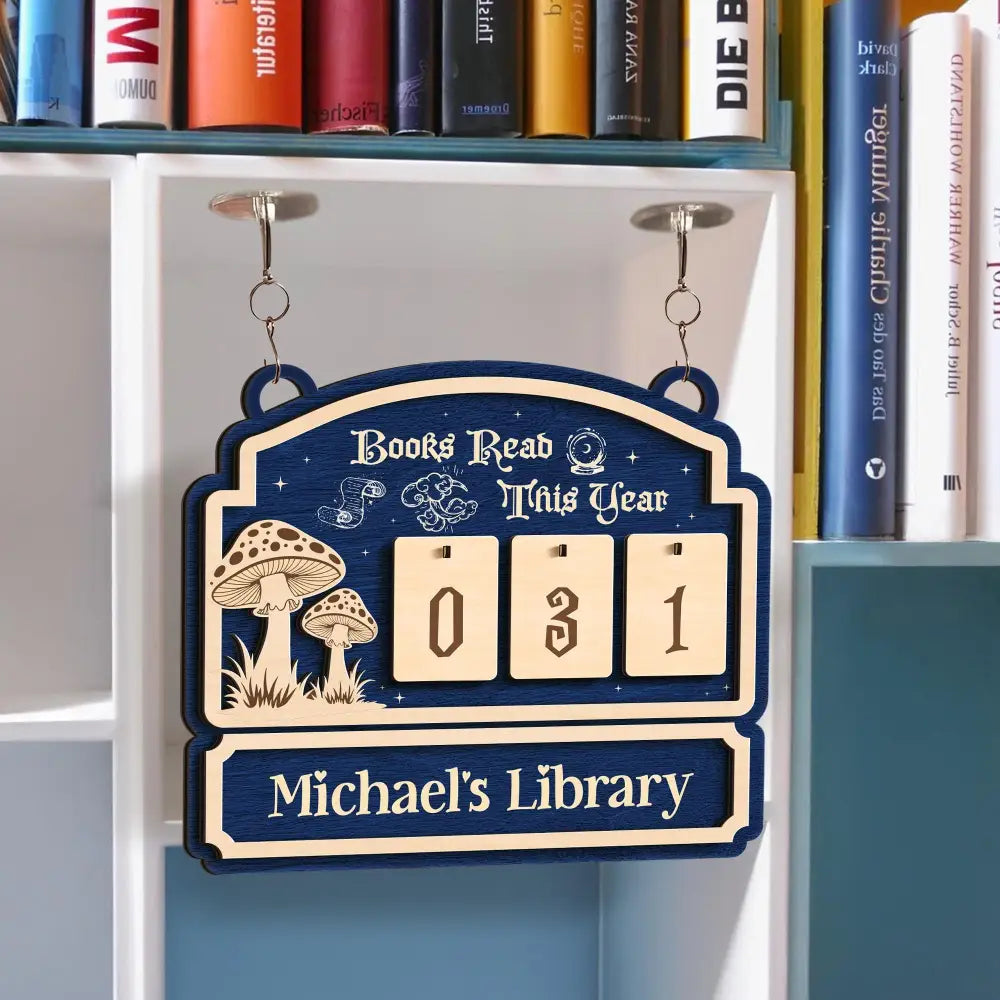 Personalized Books Read Tracker - Books Read This Year, Bookshelf Counter, Bookish Decor, Bookish Gift, Gift for Readers, Book Lovers Gifts
