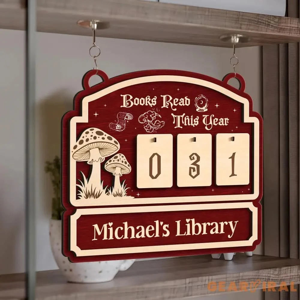 Personalized Books Read Tracker - Books Read This Year, Bookshelf Counter, Bookish Decor, Bookish Gift, Gift for Readers, Book Lovers Gifts