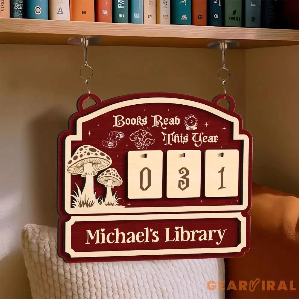 Personalized Books Read Tracker - Books Read This Year, Bookshelf Counter, Bookish Decor, Bookish Gift, Gift for Readers, Book Lovers Gifts