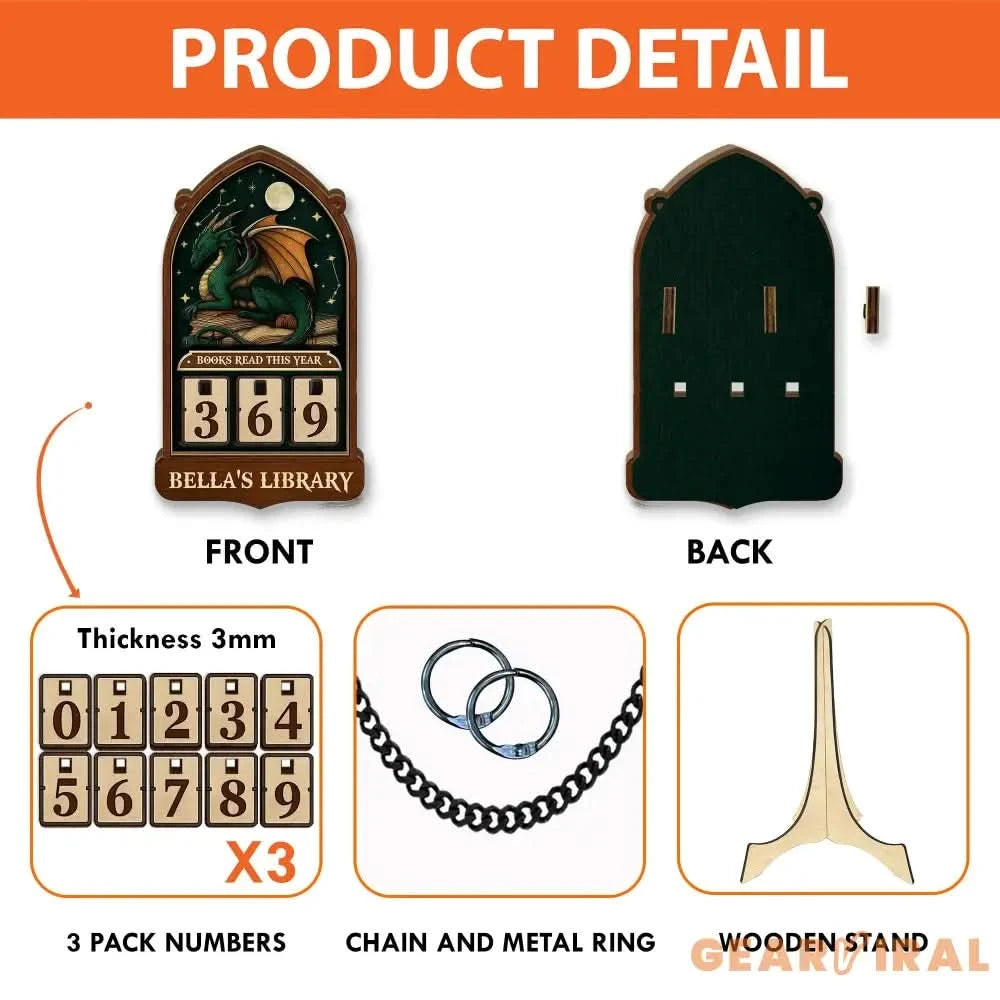 Personalized Books Read Tracker, Books Read This Year, Bookshelf Counter with Name, Bookshelf Decor, Book Lover Gift, Bookish Gift