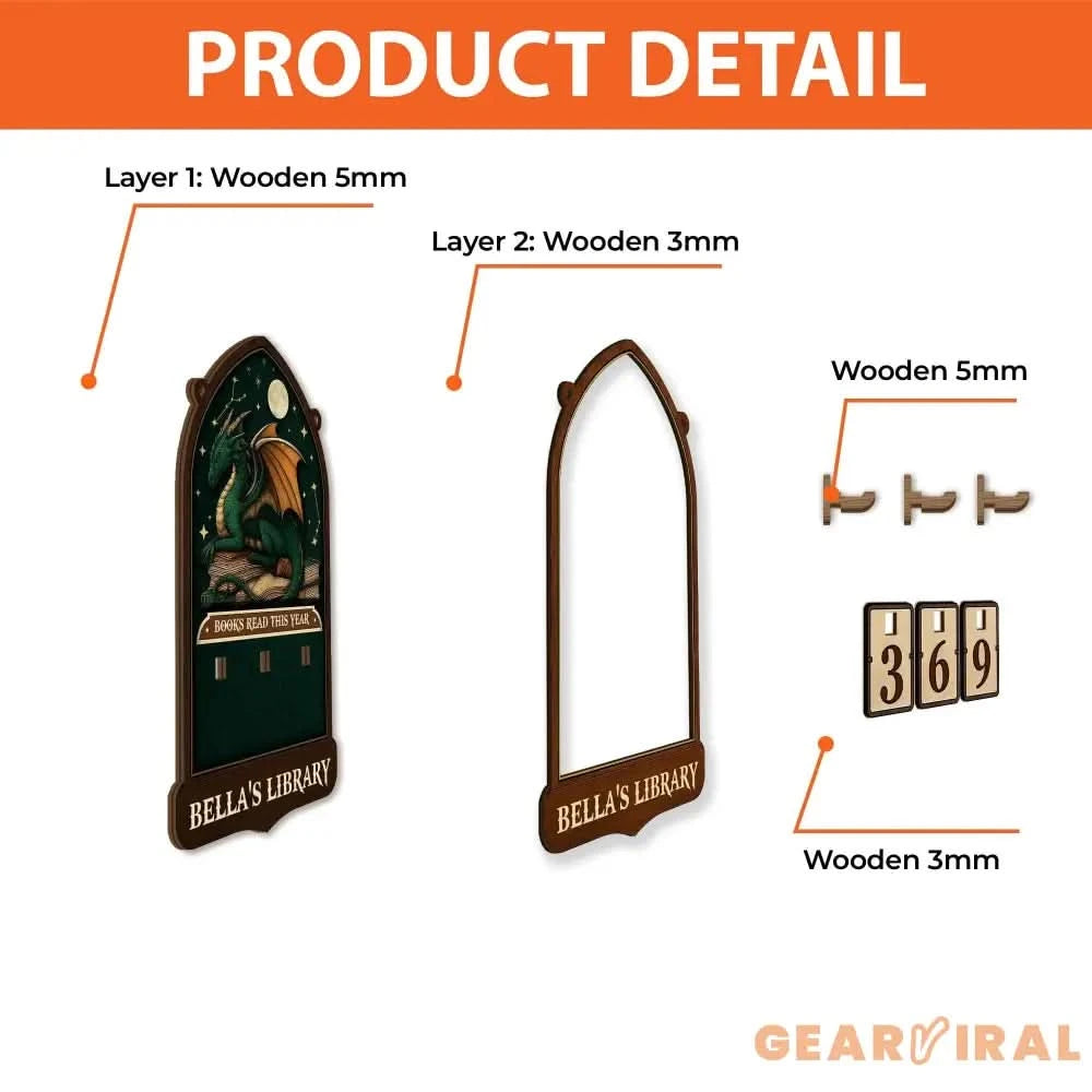 Personalized Books Read Tracker, Books Read This Year, Bookshelf Counter with Name, Bookshelf Decor, Book Lover Gift, Bookish Gift