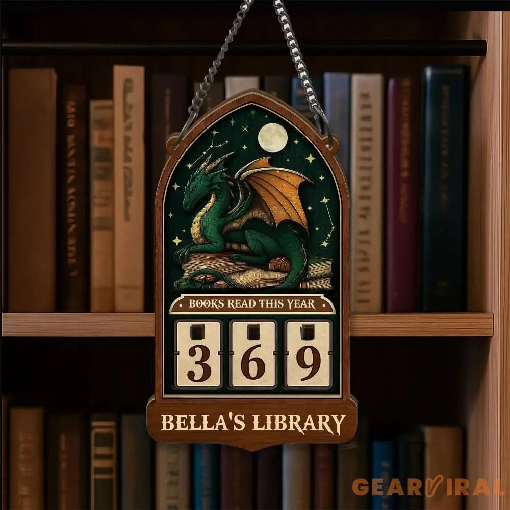 Personalized Books Read Tracker, Books Read This Year, Bookshelf Counter with Name, Bookshelf Decor, Book Lover Gift, Bookish Gift