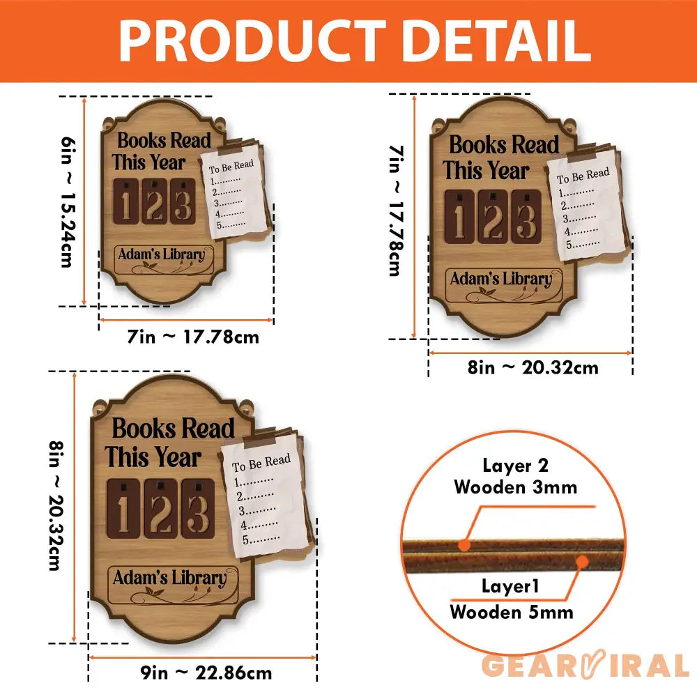 Personalized Books Read Tracker, Books Read This Year Counter,Book Tracker, Bookshelf Decor, Book End, Reader Gift, Book Lover, Bookish Gift