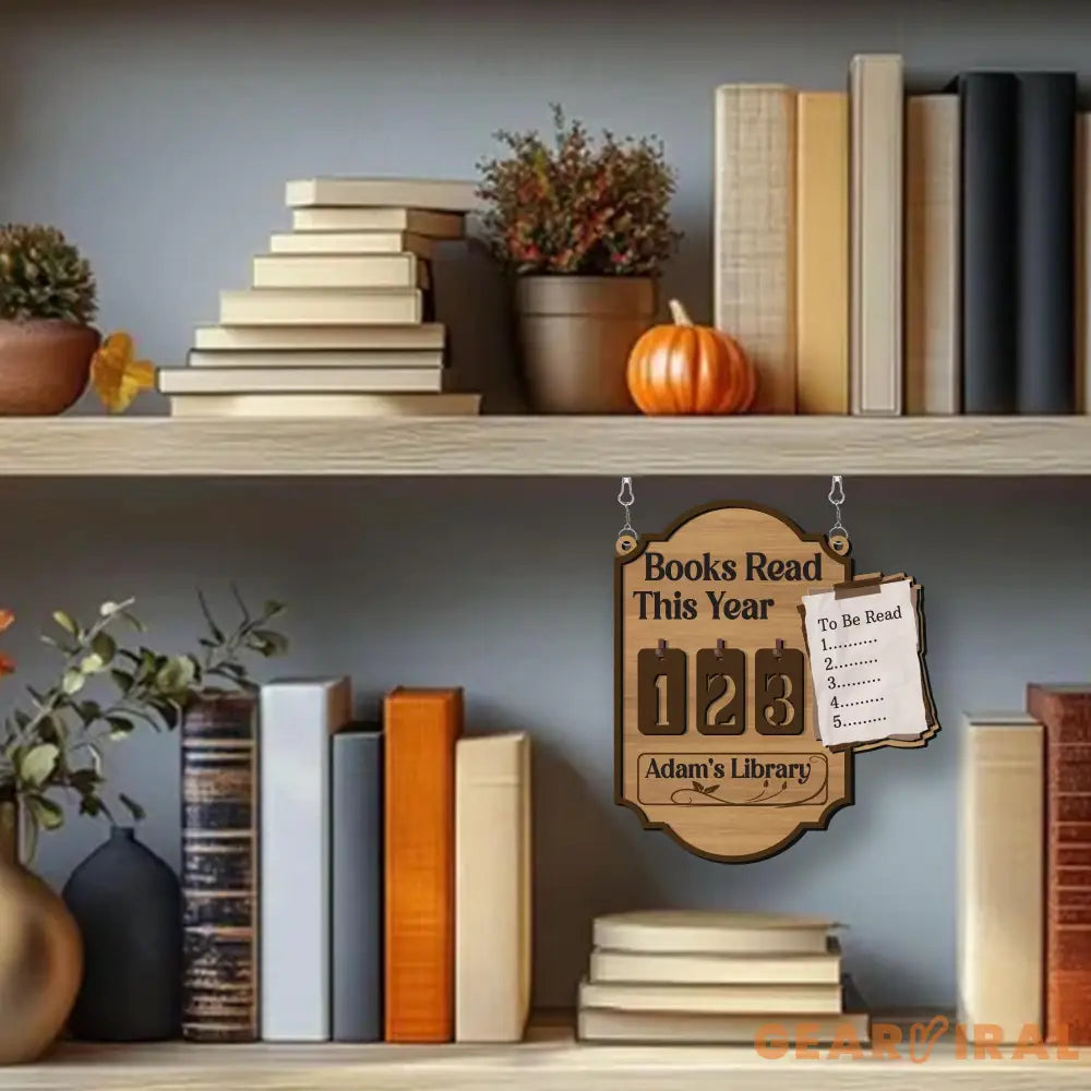 Personalized Books Read Tracker, Books Read This Year Counter,Book Tracker, Bookshelf Decor, Book End, Reader Gift, Book Lover, Bookish Gift