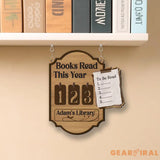 Personalized Books Read Tracker, Books Read This Year Counter,Book Tracker, Bookshelf Decor, Book End, Reader Gift, Book Lover, Bookish Gift