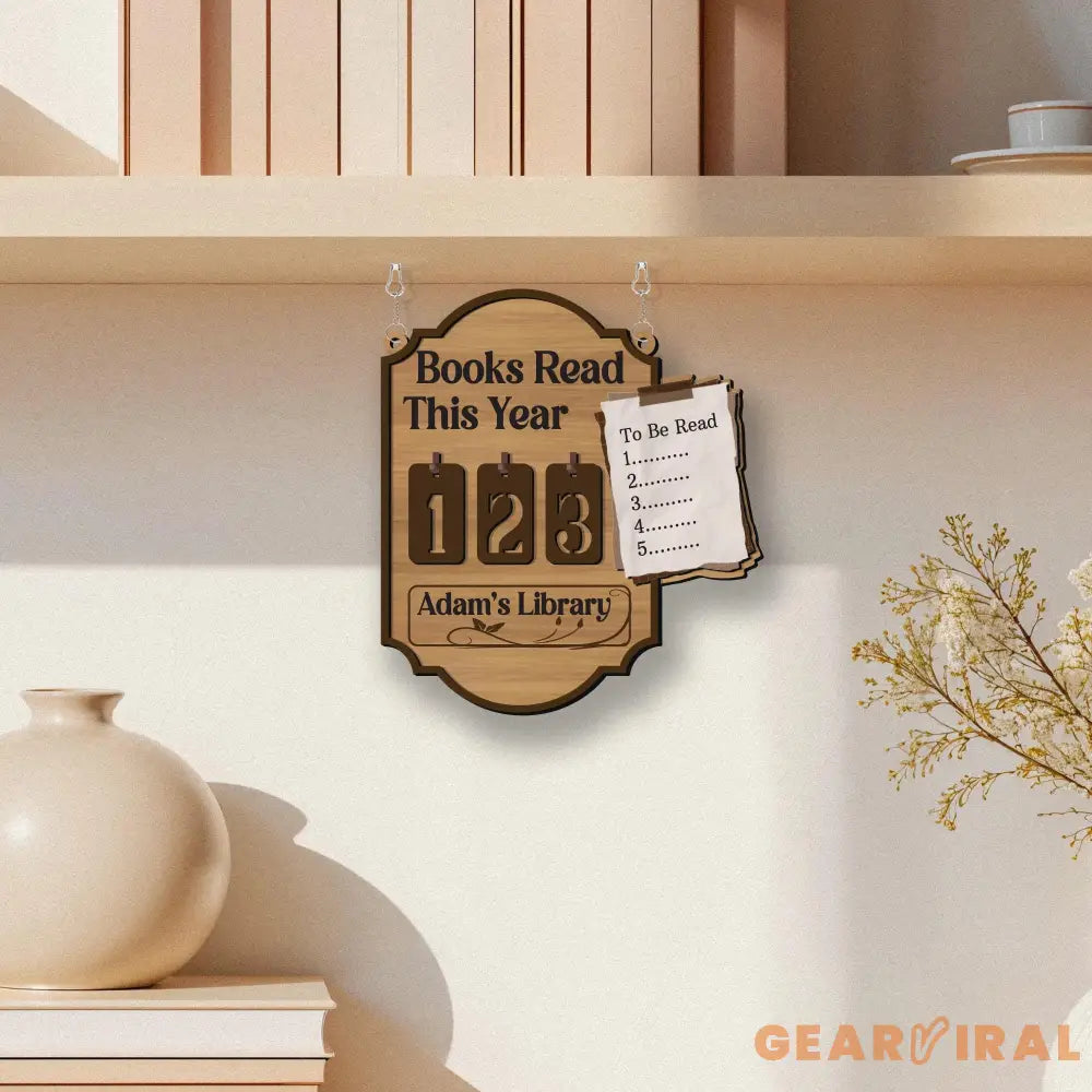 Personalized Books Read Tracker, Books Read This Year Counter,Book Tracker, Bookshelf Decor, Book End, Reader Gift, Book Lover, Bookish Gift