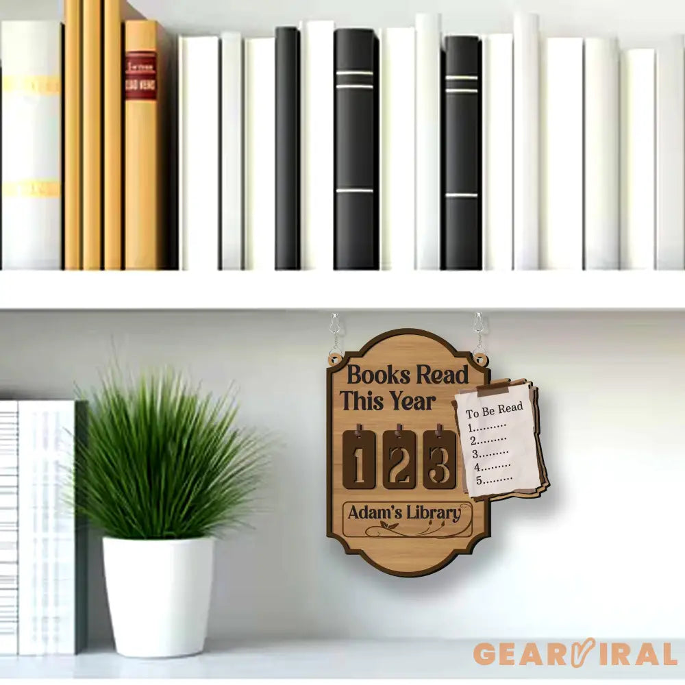 Personalized Books Read Tracker, Books Read This Year Counter,Book Tracker, Bookshelf Decor, Book End, Reader Gift, Book Lover, Bookish Gift