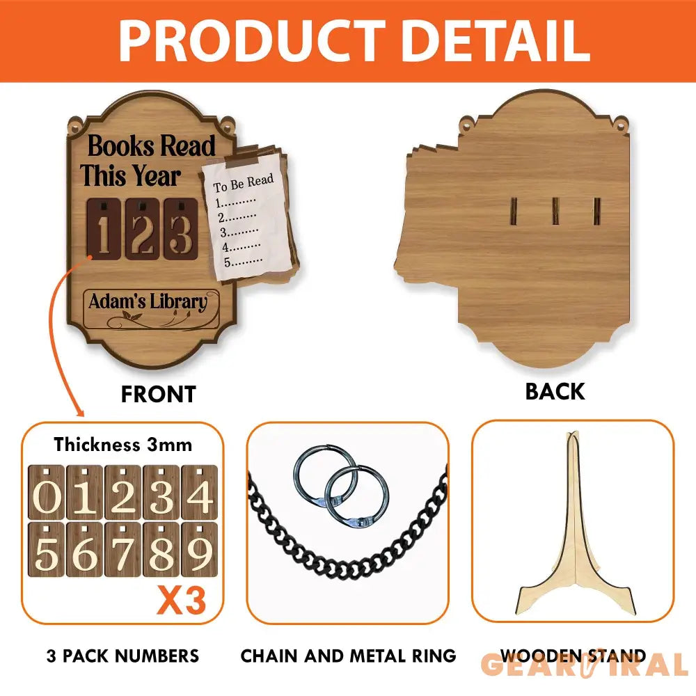 Personalized Books Read Tracker, Books Read This Year Counter,Book Tracker, Bookshelf Decor, Book End, Reader Gift, Book Lover, Bookish Gift