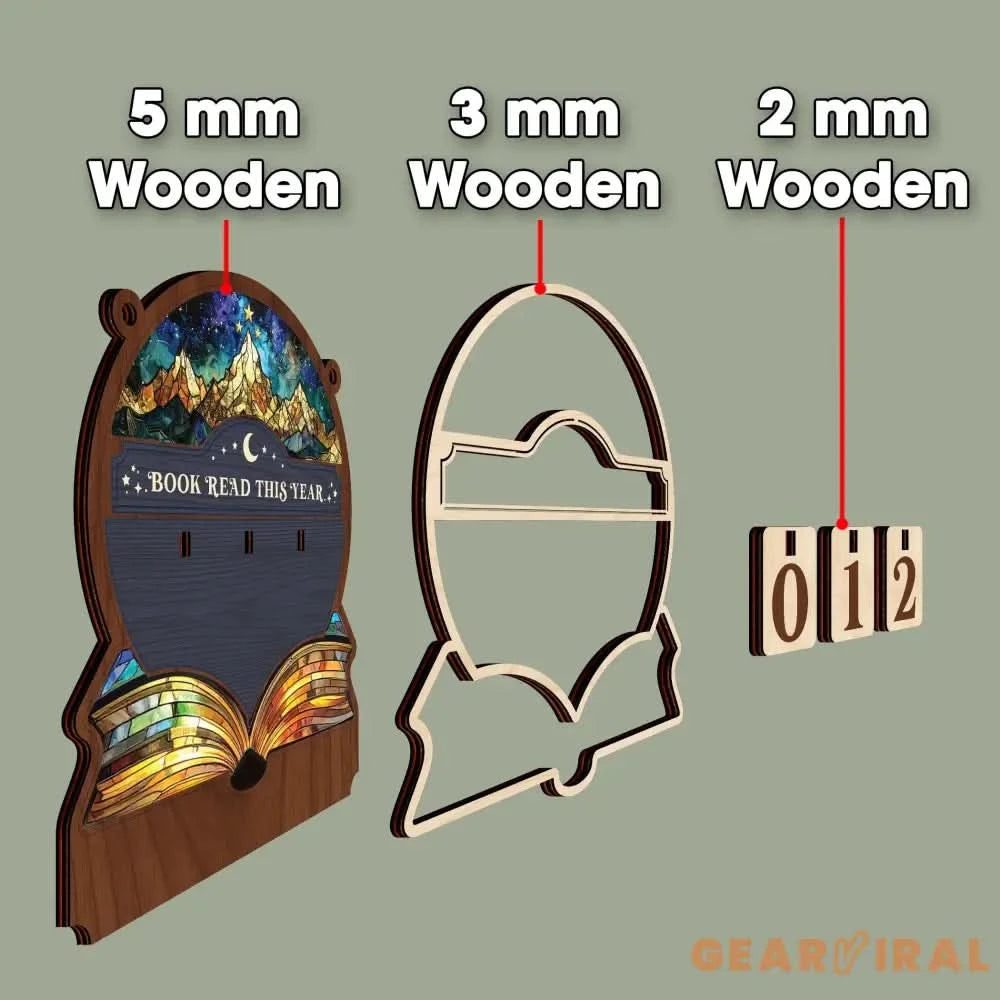 Personalized Books Read Tracker,Books Read This Year Counter,Bookshelf Decor,Gift for Reader,Book Lover,Bookish Gift,Book End,Book Club Gift