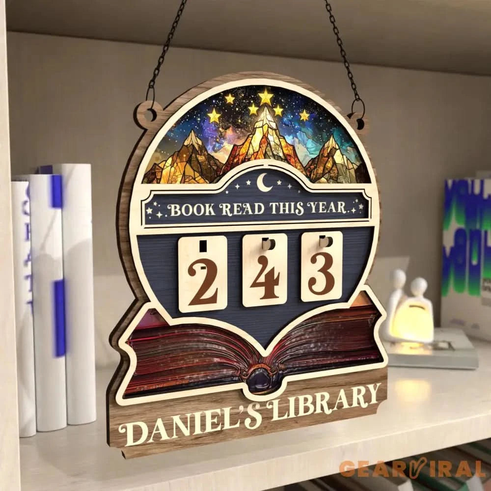 Personalized Books Read Tracker,Books Read This Year Counter,Bookshelf Decor,Gift for Reader,Book Lover,Bookish Gift,Book End,Book Club Gift