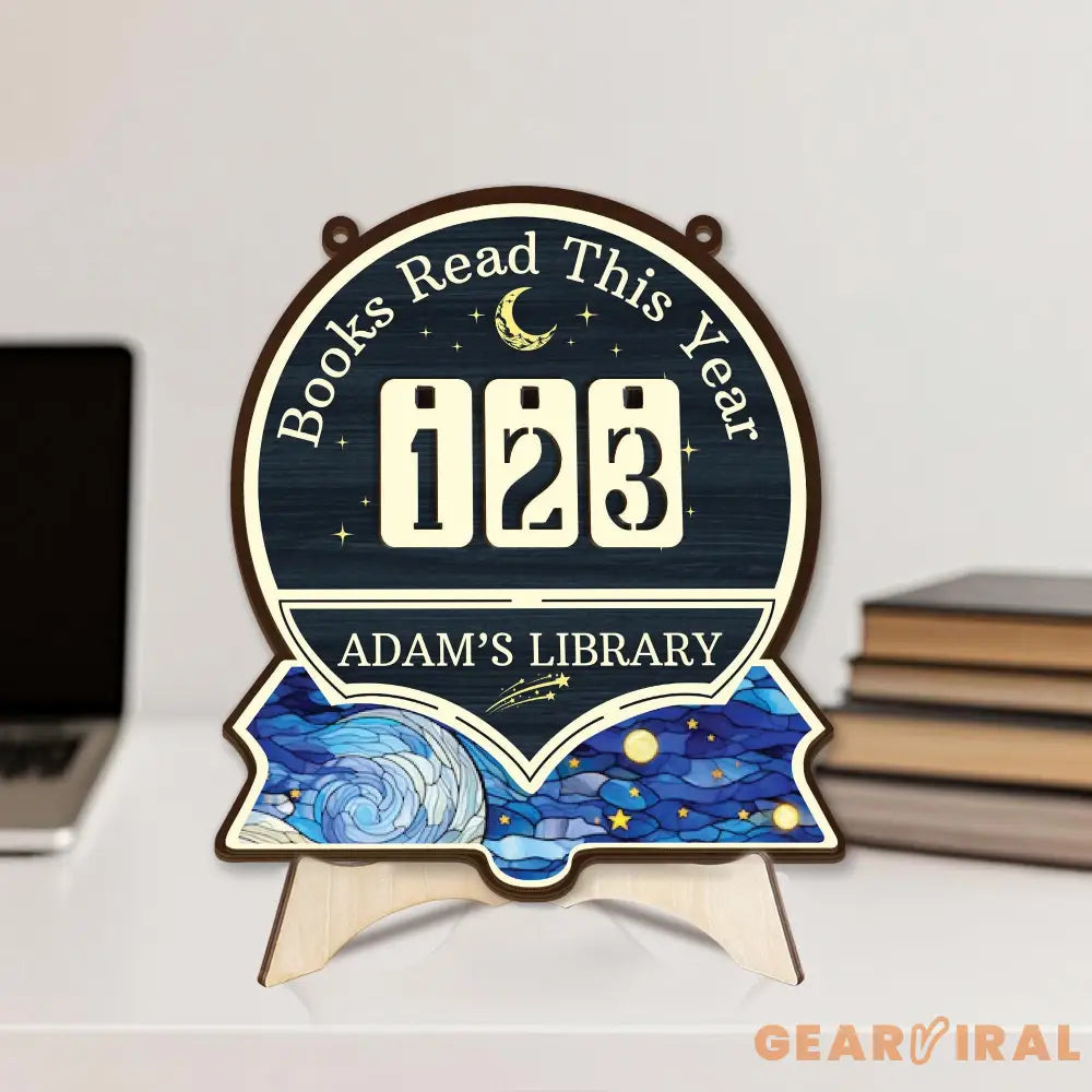 Personalized Books Read Tracker,Books Read This Year Counter,Bookshelf Decor,Gift for Reader,Book Lover,Bookish Gift,Book End,Book Club Gift
