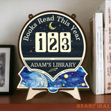 Personalized Books Read Tracker,Books Read This Year Counter,Bookshelf Decor,Gift for Reader,Book Lover,Bookish Gift,Book End,Book Club Gift