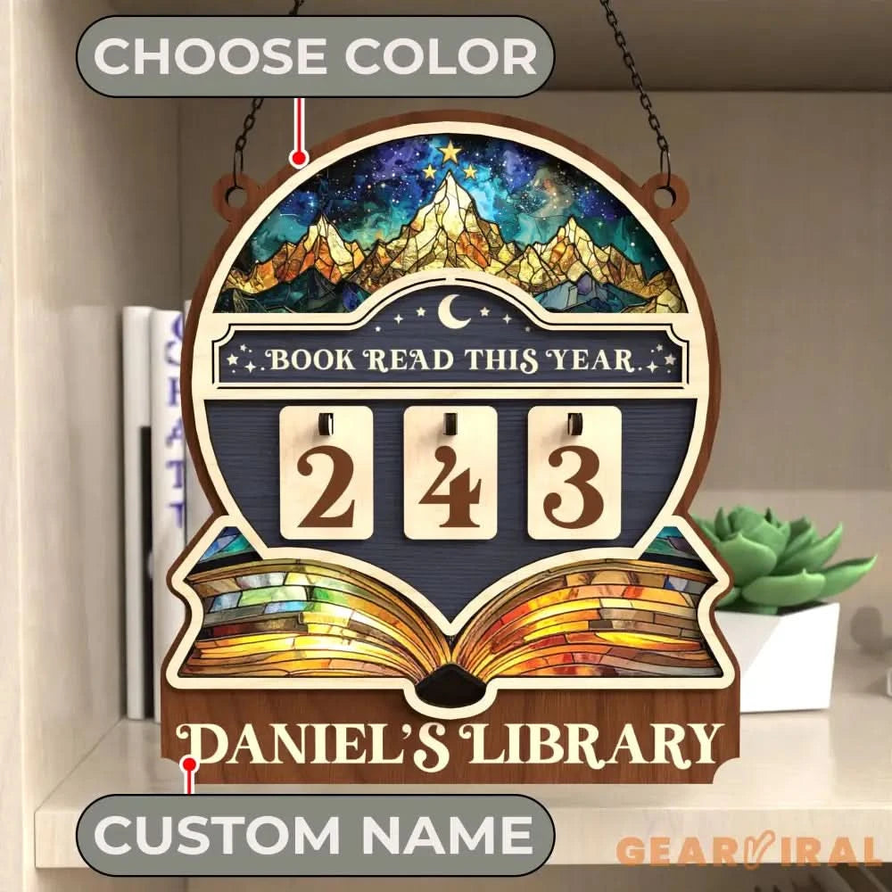 Personalized Books Read Tracker,Books Read This Year Counter,Bookshelf Decor,Gift for Reader,Book Lover,Bookish Gift,Book End,Book Club Gift
