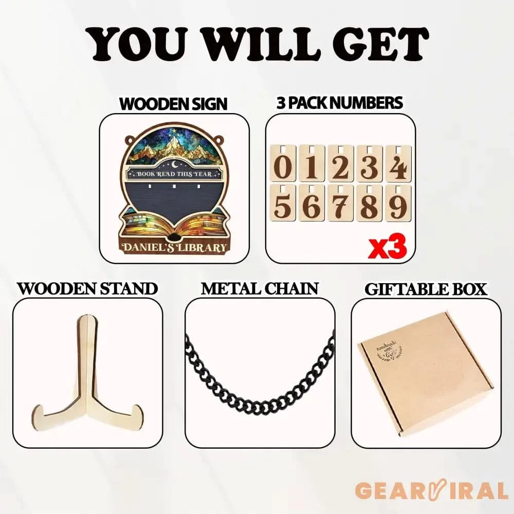 Personalized Books Read Tracker,Books Read This Year Counter,Bookshelf Decor,Gift for Reader,Book Lover,Bookish Gift,Book End,Book Club Gift