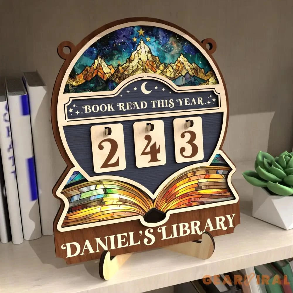 Personalized Books Read Tracker,Books Read This Year Counter,Bookshelf Decor,Gift for Reader,Book Lover,Bookish Gift,Book End,Book Club Gift