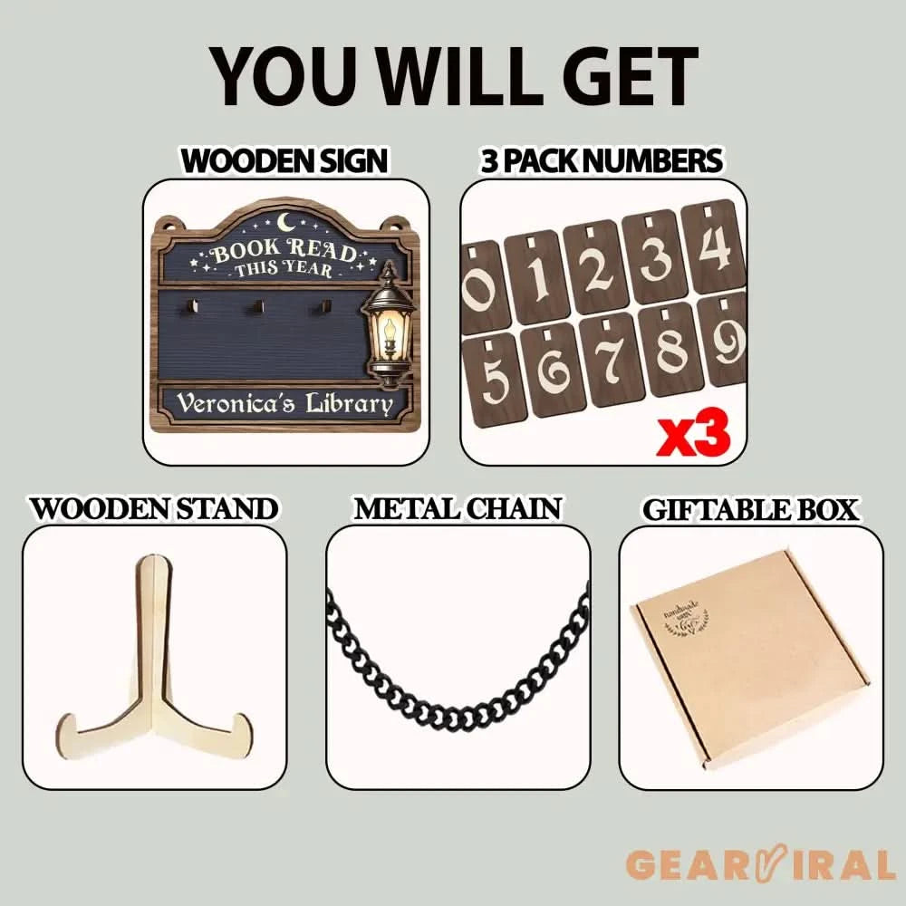 Personalized Books Read Tracker This Year,Books Read Counter,Bookshelf Decor,Gifts For Reader,Book Lover,Book End,Bookish Gifts,Book Club