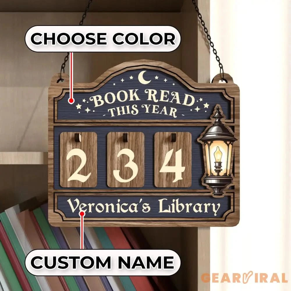 Personalized Books Read Tracker This Year,Books Read Counter,Bookshelf Decor,Gifts For Reader,Book Lover,Book End,Bookish Gifts,Book Club