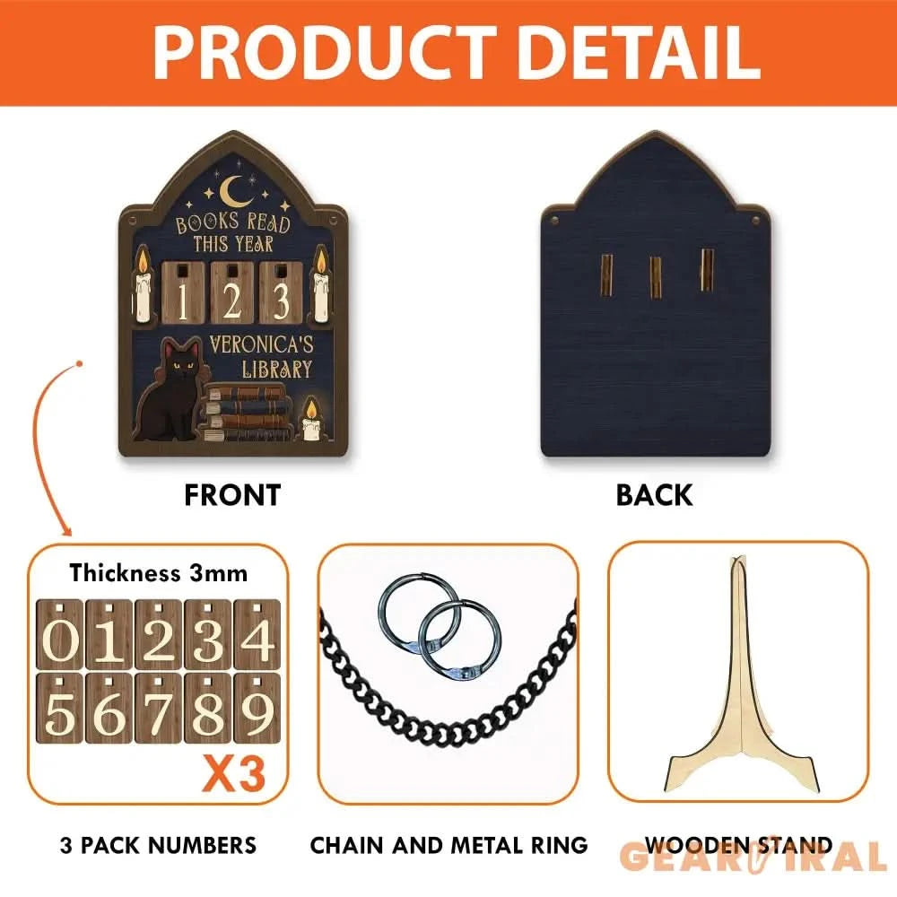 Personalized Books Read Tracker, Books Read This Year Counter, Reading Challenge Counter, Bookshelf Decor, Book Lover Gift, Bookish Gift