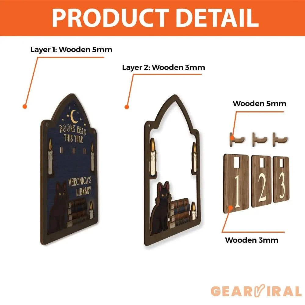 Personalized Books Read Tracker, Books Read This Year Counter, Reading Challenge Counter, Bookshelf Decor, Book Lover Gift, Bookish Gift