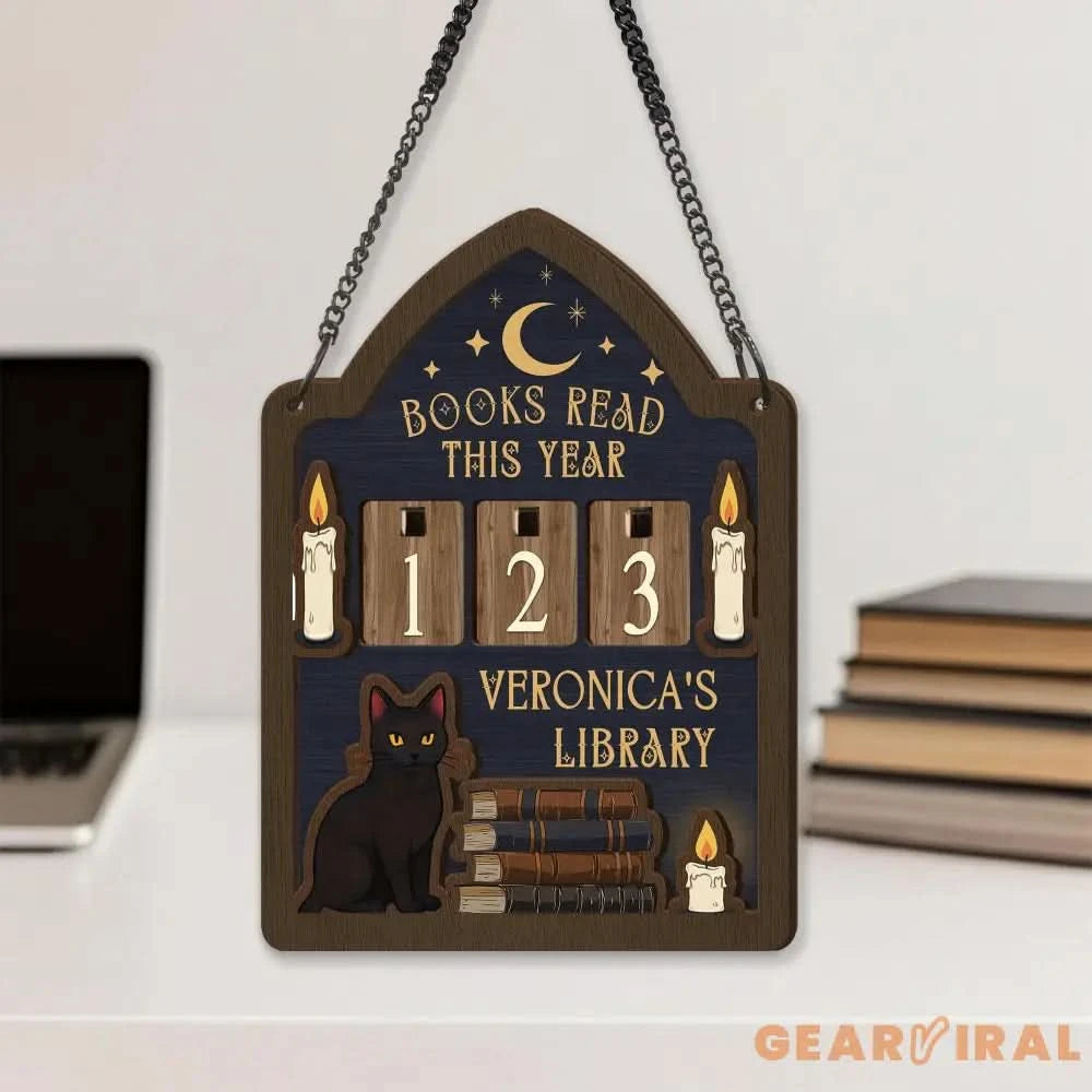 Personalized Books Read Tracker, Books Read This Year Counter, Reading Challenge Counter, Bookshelf Decor, Book Lover Gift, Bookish Gift