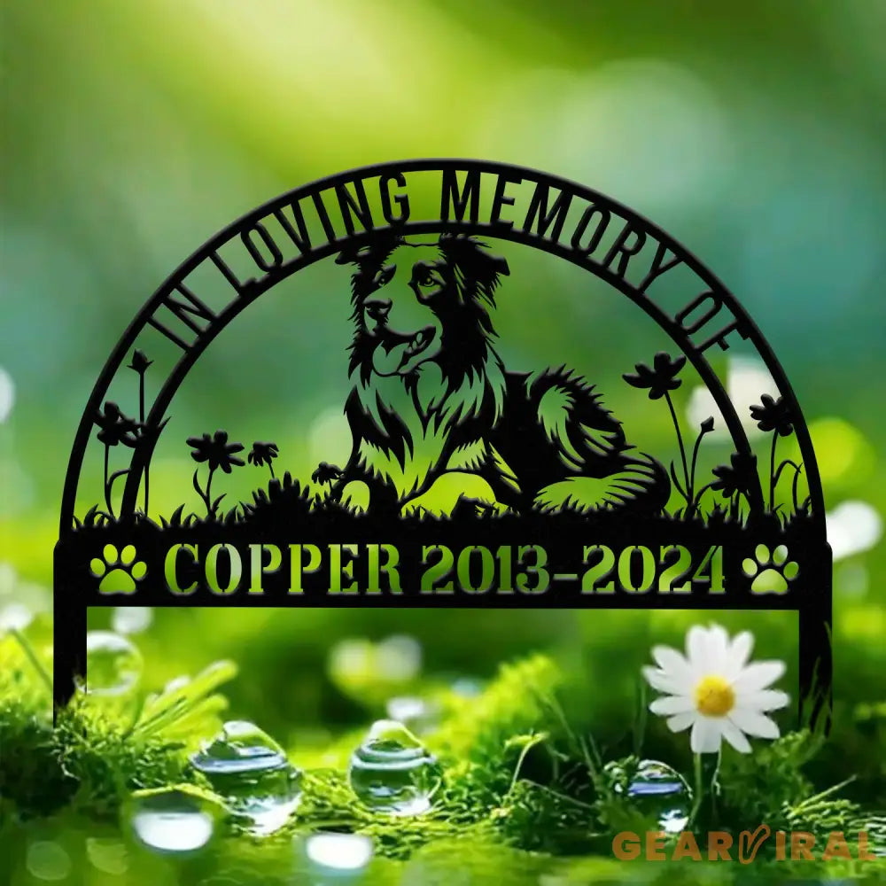 Personalized Border Collie Memorial Stake - Pet Grave Marker with Stake Pet Loss Sympathy Sign Remembrance Gift for Dogs
