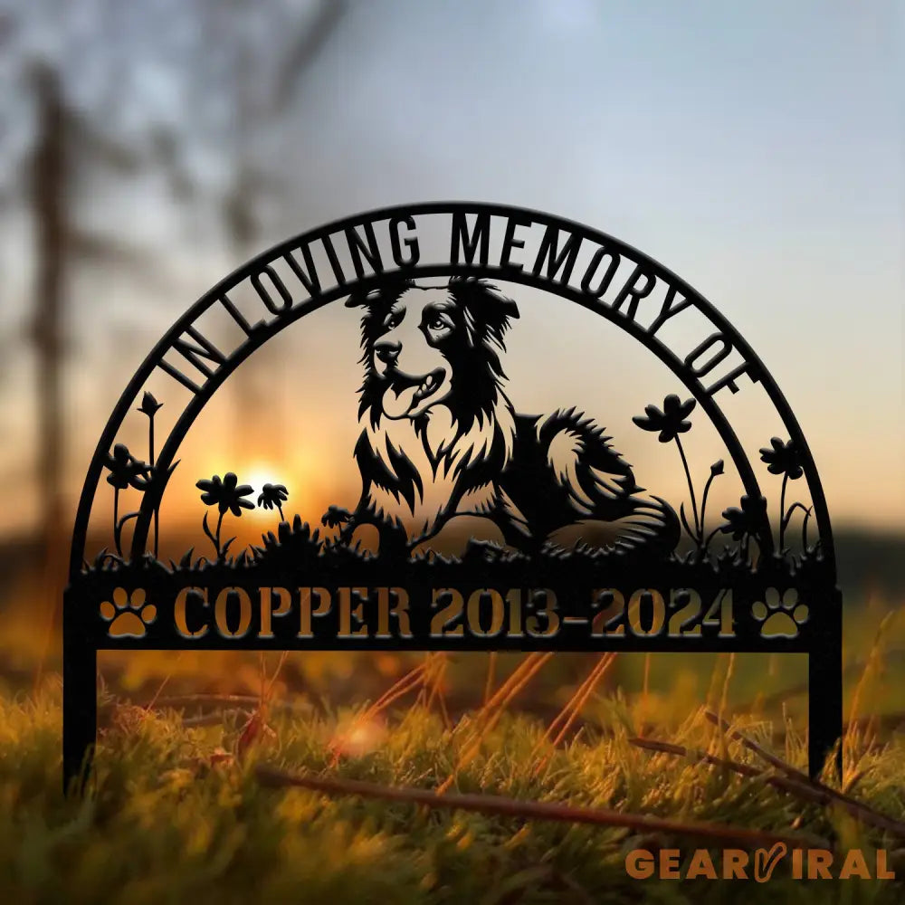 Personalized Border Collie Memorial Stake - Pet Grave Marker with Stake Pet Loss Sympathy Sign Remembrance Gift for Dogs