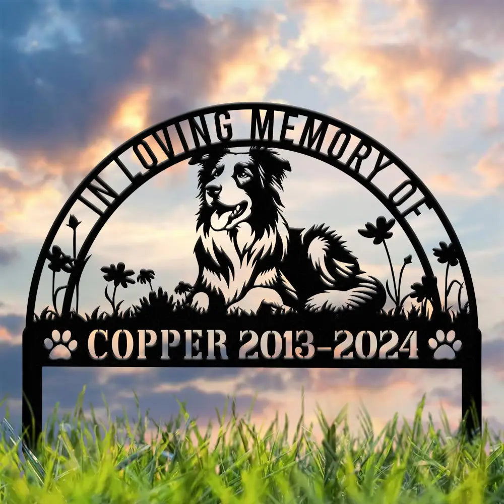Personalized Border Collie Memorial Stake - Pet Grave Marker with Stake Pet Loss Sympathy Sign Remembrance Gift for Dogs