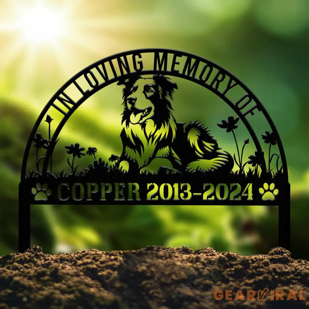 Personalized Border Collie Memorial Stake - Pet Grave Marker with Stake Pet Loss Sympathy Sign Remembrance Gift for Dogs