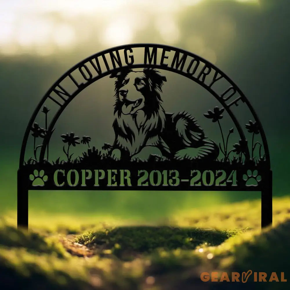 Personalized Border Collie Memorial Stake - Pet Grave Marker with Stake Pet Loss Sympathy Sign Remembrance Gift for Dogs