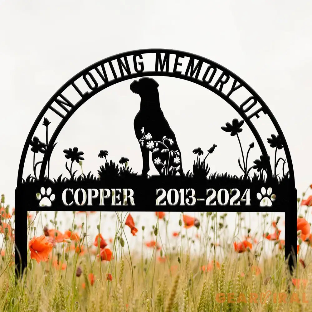 Personalized Boxer Dog Memorial Stake - Custom Pet Grave Marker Metal Sign with Stake Pet Loss Sympathy Gift