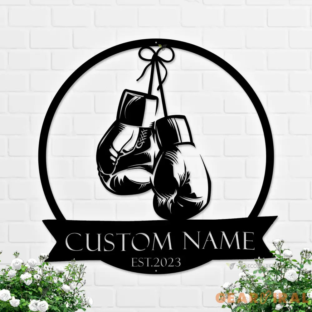 Personalized Boxing Gloves Metal Wall Art with LED Light - Custom King Boxer Name Sign - Boxing Gloves Decor & Gift