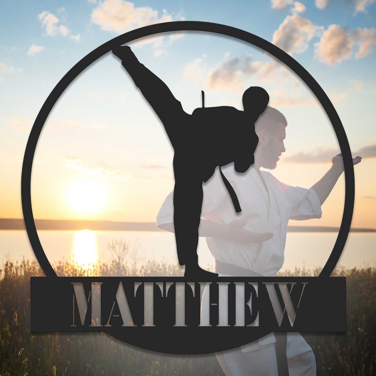 Personalized Boy Taekwondo Martial Arts Metal Wall Art with LED Light - Custom Kid Tae Kwon Do Name Sign Home Taekwondo - Korean Decoration | GearViral