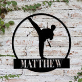 Personalized Boy Taekwondo Martial Arts Metal Wall Art with LED Light - Custom Kid Tae Kwon Do Name Sign Home Taekwondo - Korean Decoration | GearViral