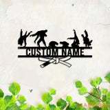 Personalized Brazilian Jiu Jitsu Metal Wall Art with Led Light - Jiu Jitsu Name Sign - Brazilian Jiu Jitsu Gift