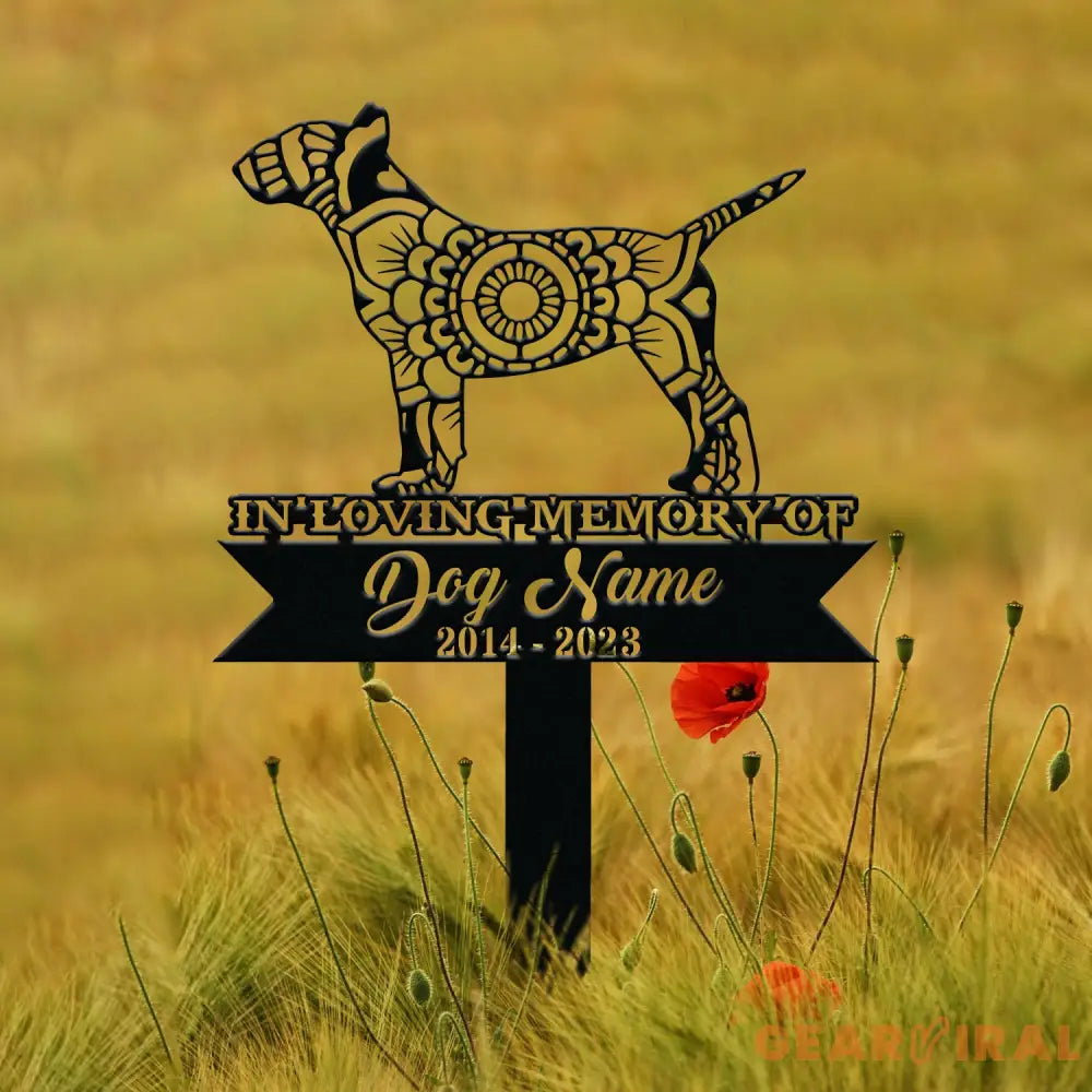 Personalized Bull Terrier Mandala Garden Stake Zentangle Yard Art Dog Memorial Sign Outdoor Decor Pet Loss Sympathy Gift