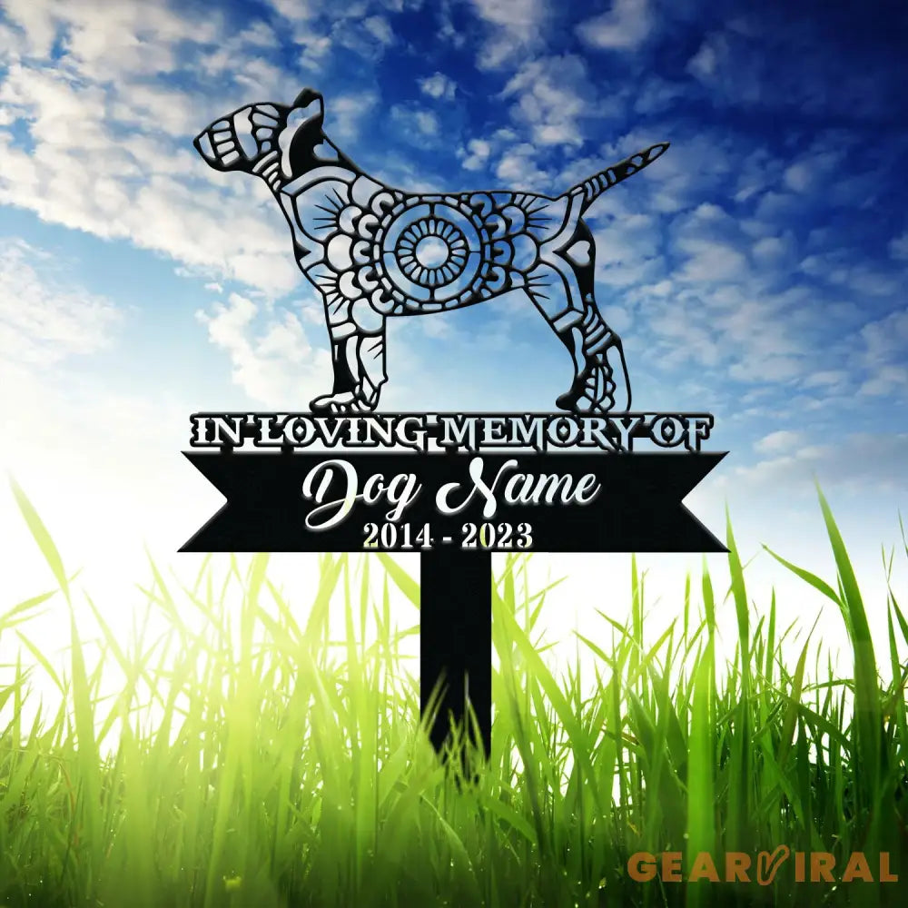 Personalized Bull Terrier Mandala Garden Stake Zentangle Yard Art Dog Memorial Sign Outdoor Decor Pet Loss Sympathy Gift