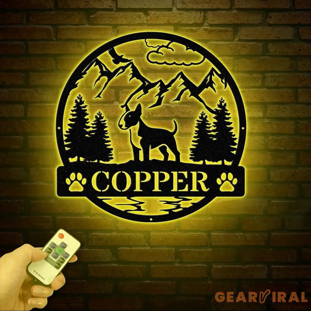 Personalized Bull Terrier Metal Sign Custom Dog Name Sign Dog Memorial Gift Bull Terrier Wall Decor Dog Lovers Wall Art