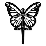 Personalized Butterflies Memorial Metal Stake Memorial Plaque with Stake Metal Grave Stake - Gearviral