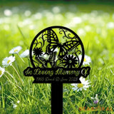Personalized Butterflies Memorial Stake - In Loving Memory - Butterflies and Flower - Metal Stake | GearViral