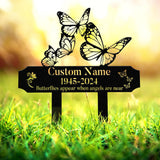 Personalized Butterfly Memorial Plaque Stake, Memorial Gifts for Loss of Mother, Memorial Sign, In Loving Memory Gift, Gift Loss Of Father