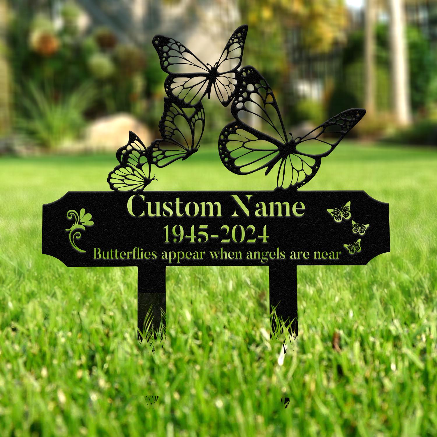 Personalized Butterfly Memorial Plaque Stake, Memorial Gifts for Loss of Mother, Memorial Sign, In Loving Memory Gift, Gift Loss Of Father