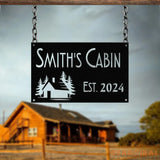 Personalized Cabin Sign Lodge Decor Carved Sign Custom Family Name Sign Last Name Sign Housewarming Gift Gift for Dad