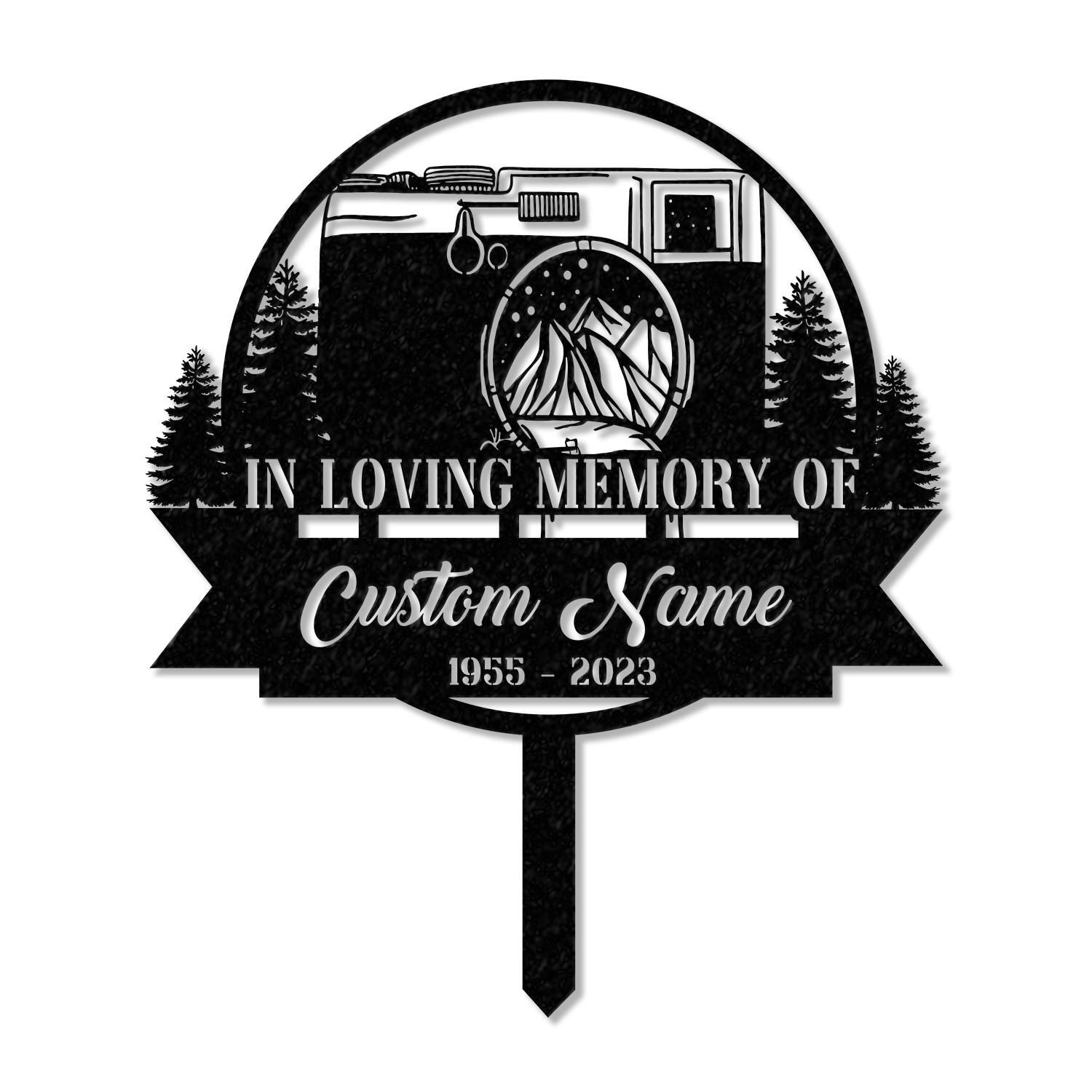 Personalized Camera Photographer Memorial Stake, Metal Stake, Sympathy Sign, Grave Marker, Remembrance Stake