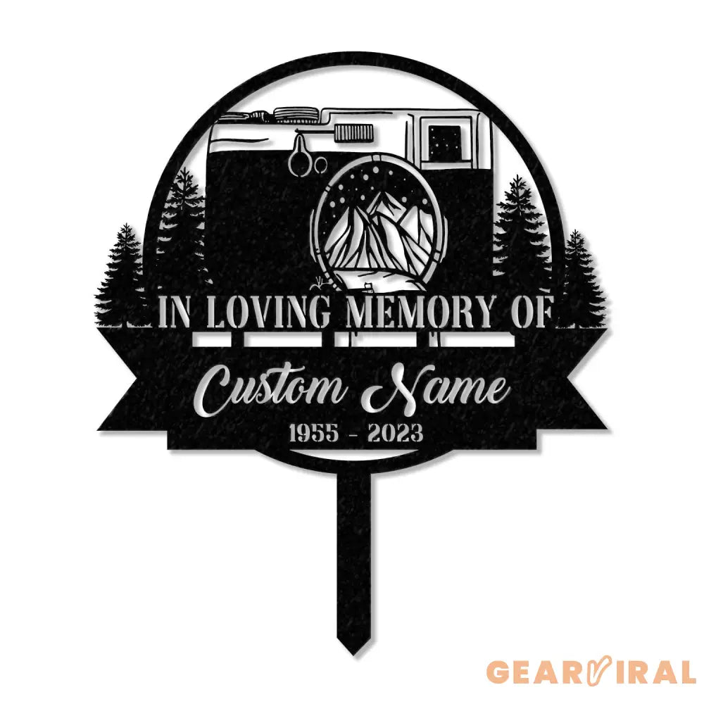 Personalized Camera Photographer Memorial Stake Metal Stake Sympathy Sign Grave Marker Remembrance Stake
