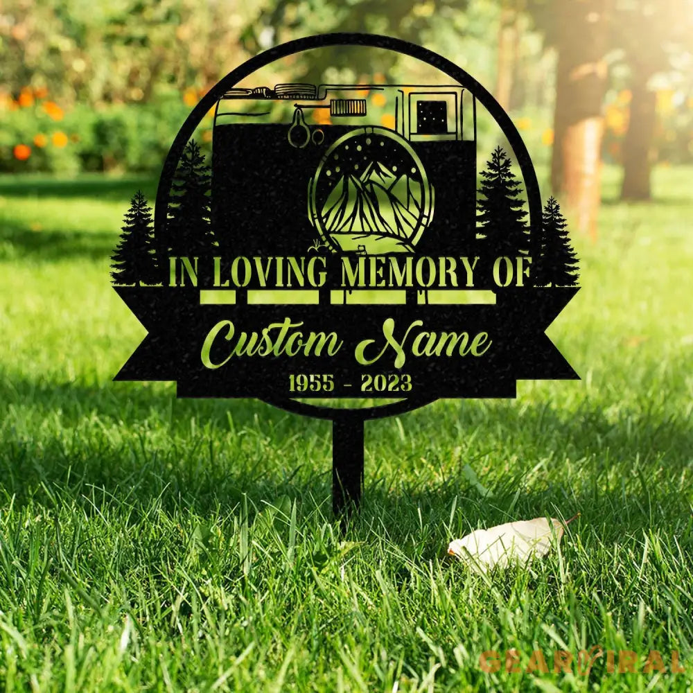Personalized Camera Photographer Memorial Stake Metal Stake Sympathy Sign Grave Marker Remembrance Stake