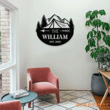 Personalized Camping LED Wall Sign Metal Sign - Last Name Initial Hanging - Personalize Camping Metal Sign - Camping