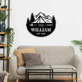 Personalized Camping LED Wall Sign Metal Sign - Last Name Initial Hanging - Personalize Camping Metal Sign - Camping
