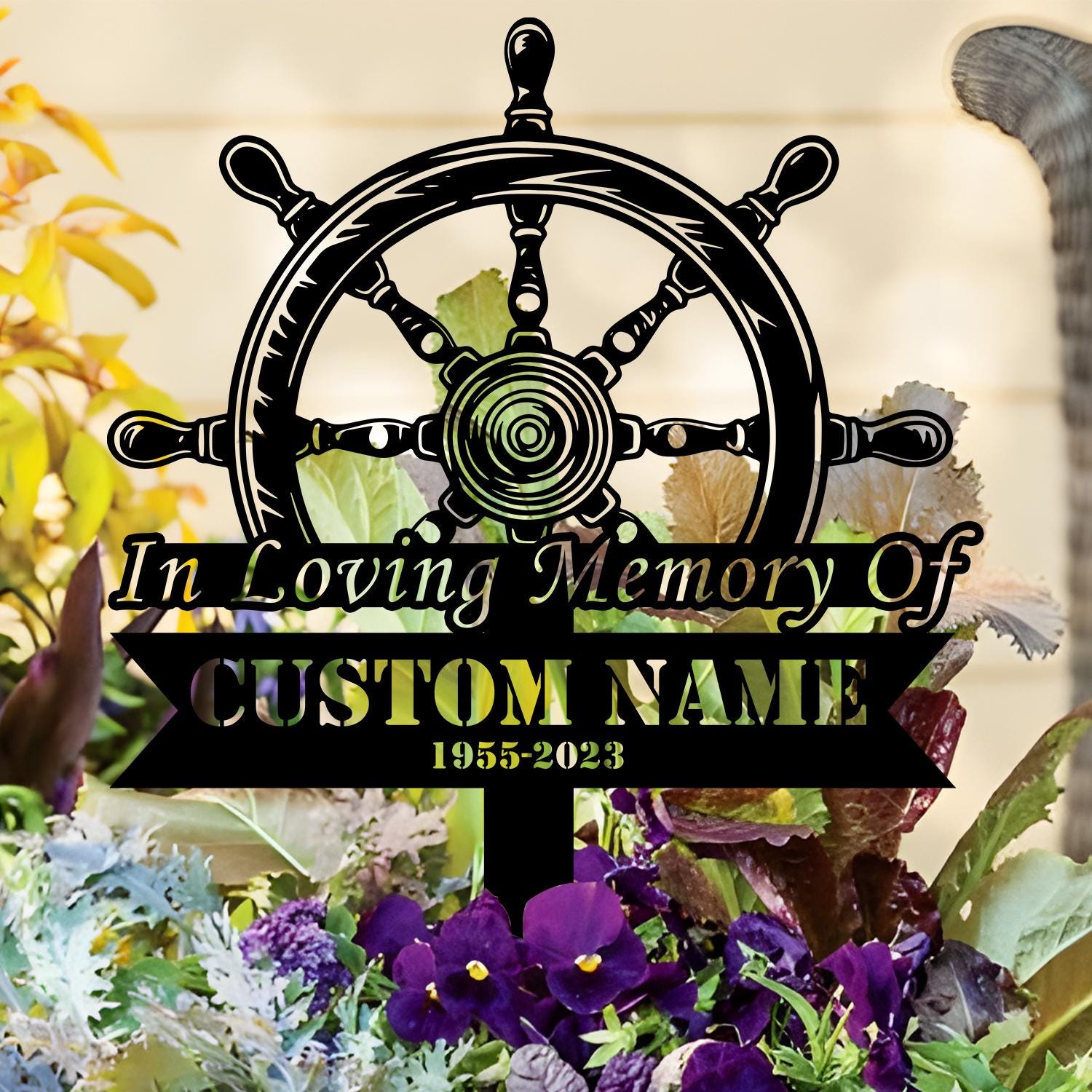 Personalized Captain Sailor Memorial Stake, Sailor Memorial Sign, Grave Marker, Sympathy Sign, Remembrance Stake, Sailor Gift
